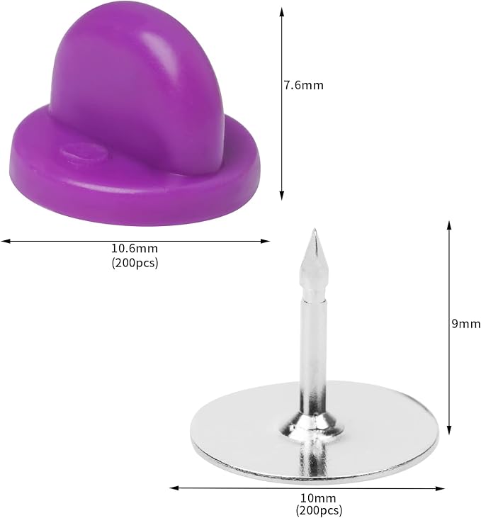 400pcs PVC Rubber Pin Backs Heliltd Butterfly Clutch Pins Tie Tacks Blank Pins - Image 3