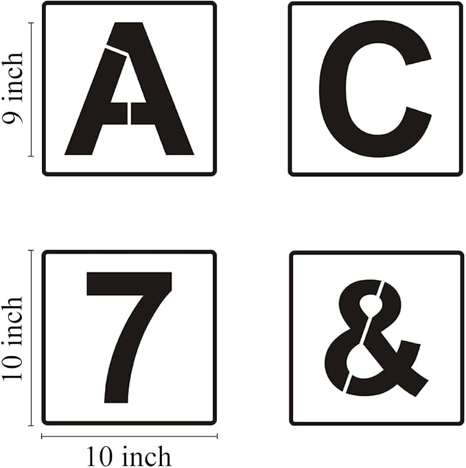Alphabet Letter and Number Stencils 10 Inch - Image 4