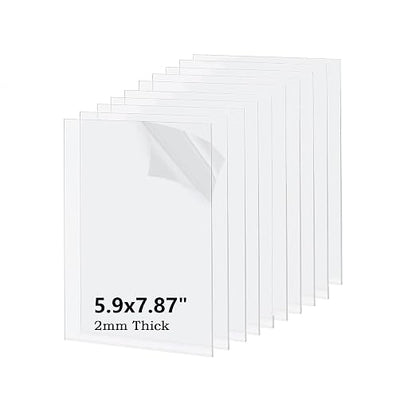 10 Pack 5.9x7.87 Clear Acrylic Sheet 2mm Thick, Plastic Plexiglass Board by XFJSAK