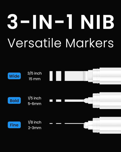 White Poster Markers Jumbo Paint Pen: 5 pcs 15mm Wide Tip Thick Acrylic Paint - Image 3