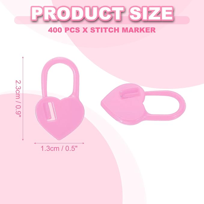 uxcell 400pcs Stitch Markers for Crocheting, Heart Shaped Crochet Marker Needle - Image 2