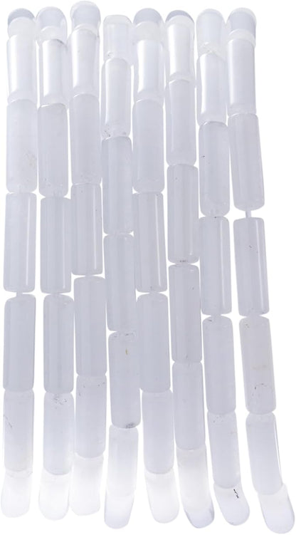 Natural White Agate Cylinder Tube Beads 4x13mm 38cm/str Loose Semi Gemstone by nusgnirps