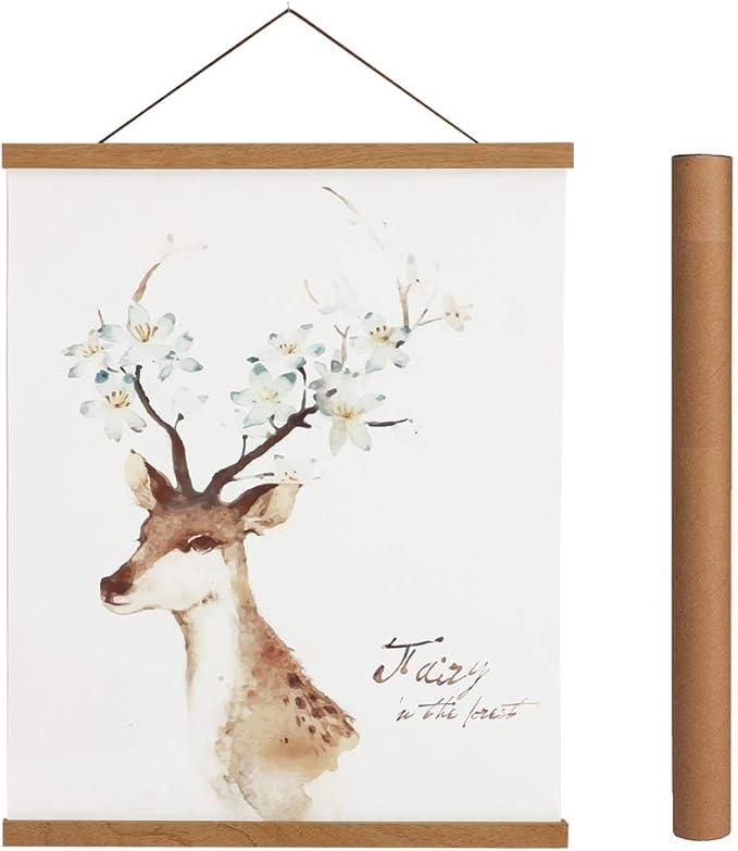 Artmag Magnetic Poster Hanger Frame, 38x26 38x23 38x24 Light Wood Wooden Magnet by Artmag