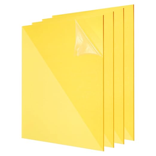 uxcell 4Pcs Acrylic Sheets 12x12 Inch Acrylic Panel 1/8 Inch-3mm Plastic Board by uxcell