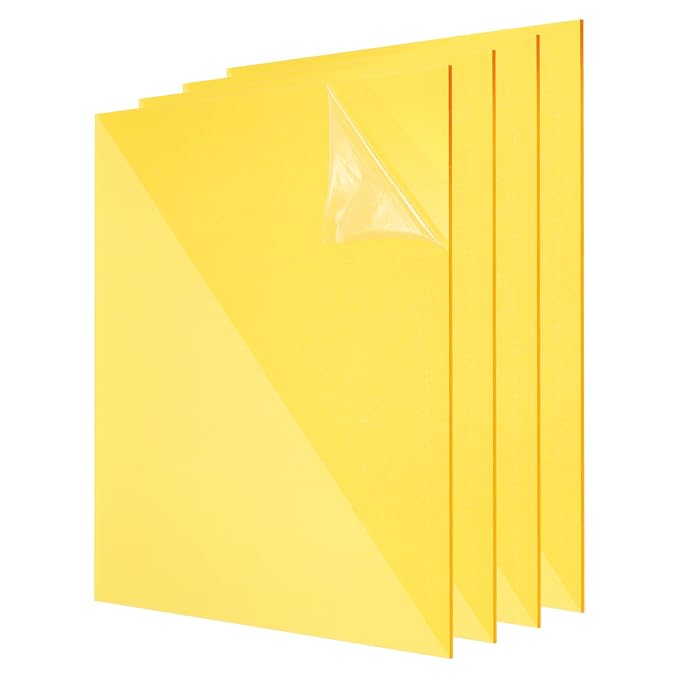 uxcell 4Pcs Acrylic Sheets 8x8 Inch Acrylic Panel 1/8 Inch-3mm Plastic Board by uxcell