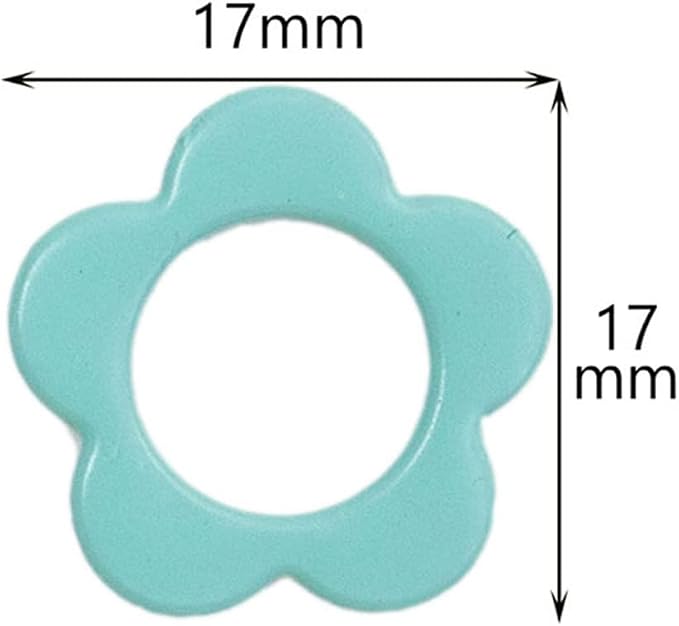 Hilsayum 30PCS Mini Size Stitch Markers Flower Shape Metal Stitch Markers Ring - Image 7