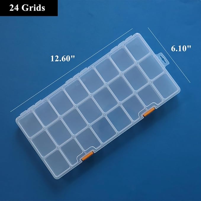 BangQiao 3 Pack 24 Grids Clear Plastic Storage Box - Image 2