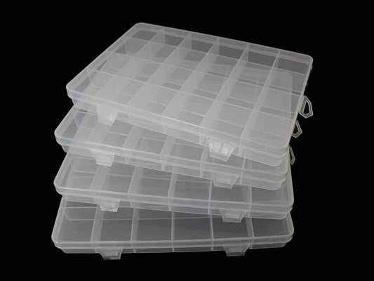 4packs Plastic Organizer Box 24 Grids Clear Storage Container Jewelry Box by JESEP+YONG