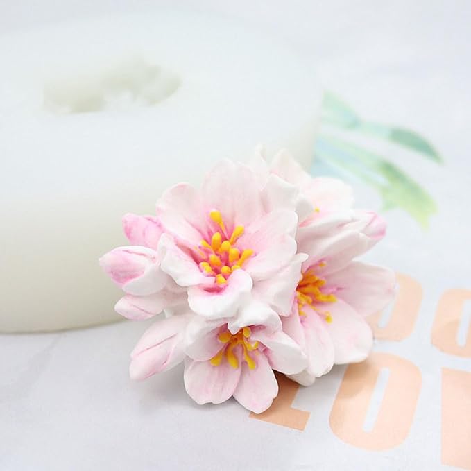 3D Cherry Blossom Candle Mold Scented Candles Flower Silicone Molds - Image 6