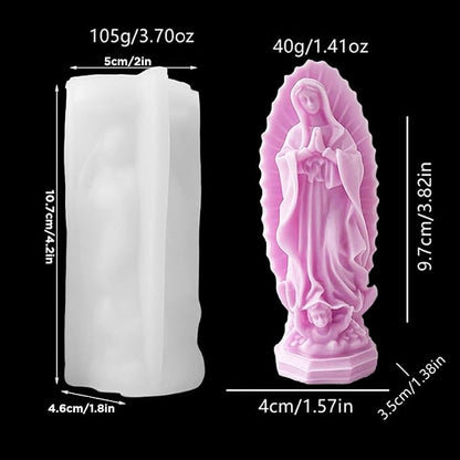Virgin Mary Silicone Candle Molds, Religious 3D Virgin Mary Statue Molds - Image 2