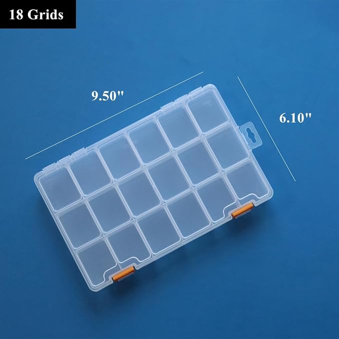 BangQiao 4 Pack 18 Grids Clear Plastic Storage Box - Image 2