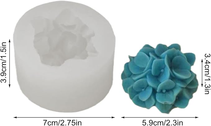 Hydrangea Flower Candle Soap Silicone Mold Fondant Chocolate Candy Cake - Image 2