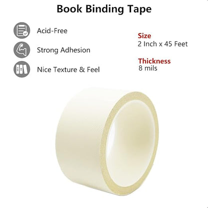 Book Binding Tape, Book Repair Tape 2 Inch Wide, Flexible Book Binding Material - Image 3