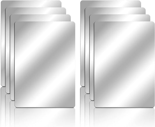 Marsui 8 Pieces Shatter Proof Plastic Mirror Craft 4 x 6 Inch Small Mirror by Marsui