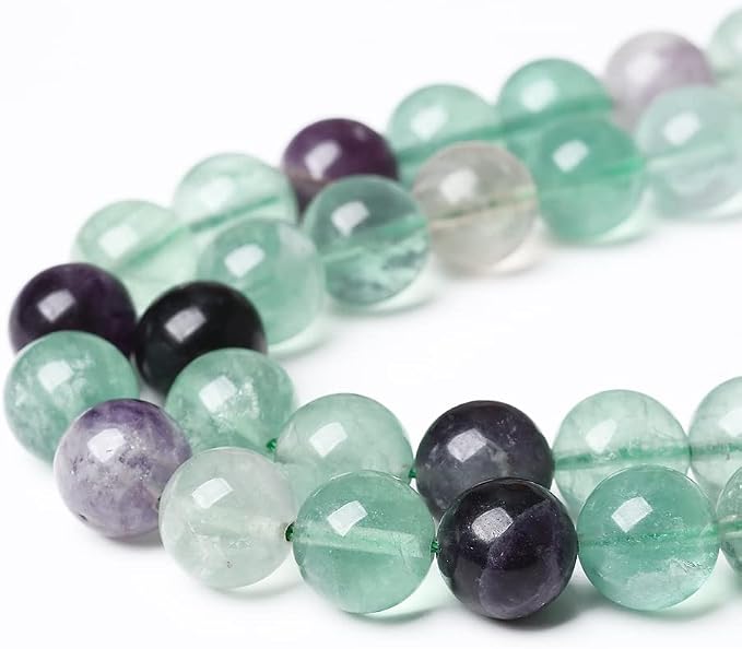 90pcs 4mm Natural Stone Beads Fluorite Gemstone Round Loose Beads - Image 3