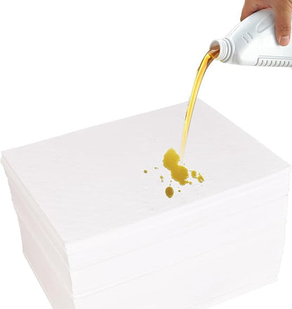 PONO 200 Pcs Oil Absorbent Pads, 15x20 in White Heavy Weight Oil-Only Absorbent - Image 2