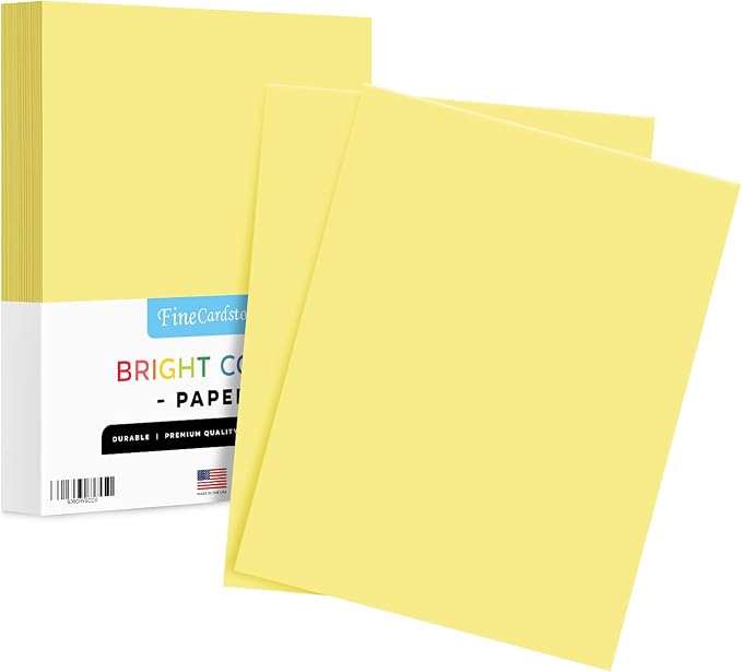 8.5 x 11" Canary Color Paper Smooth, by SSuperfinePrinting