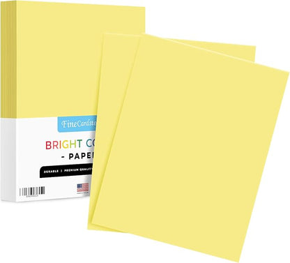 8.5 x 11" Canary Color Paper Smooth, by SSuperfinePrinting