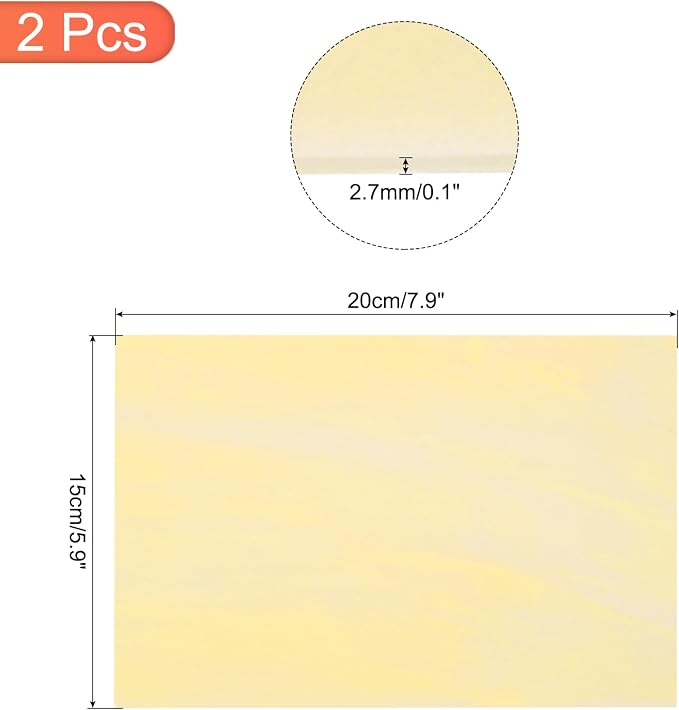 MECCANIXITY 2 Pcs Stained Glass Sheet Mosaic Tile 7.9 Inch x 5.9 Inch Light - Image 2