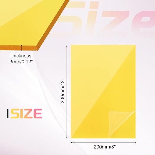 uxcell Acrylic Sheets 12x8 Inch Acrylic Panel 1/8 Inch-3mm Plastic Board - Image 2
