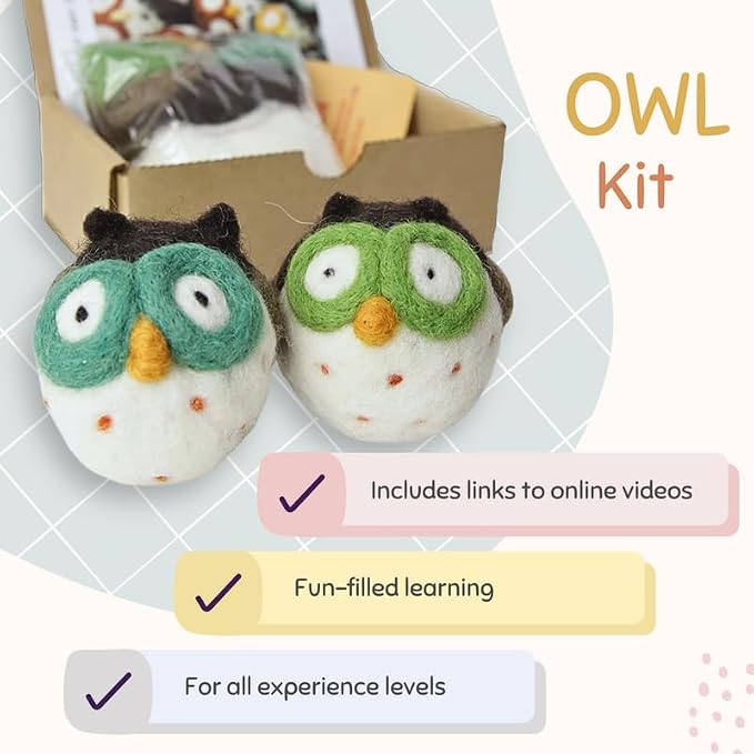 Woolbuddy Owl Needle Felting Kit - Image 5