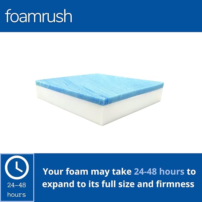 FoamRush 9" x 24" x 24" Gel Memory Foam Bench Cushion Replacement Medium Firm - Image 2