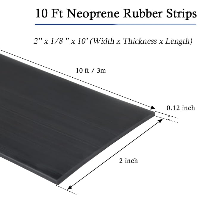 Neoprene Rubber Strips Self Adhesive Solid Rubber Sheets, Rolls & Strips - Image 6