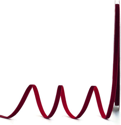 Burgundy Velvet Ribbon, 1/4" W x 20Yd Single Face, Hair Bows, Handmade Craft by Lemon+Park