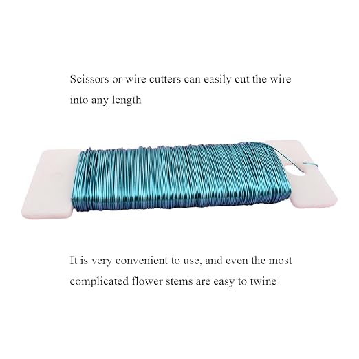 HAHIYO 26Gauge Blue Metal Floral Wire - Image 5