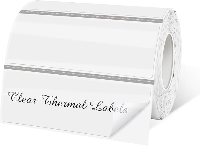 1" x 3" Transparent Thermal Label Stickers, Waterproof Thermal Printer Sticker by Yeachlaing