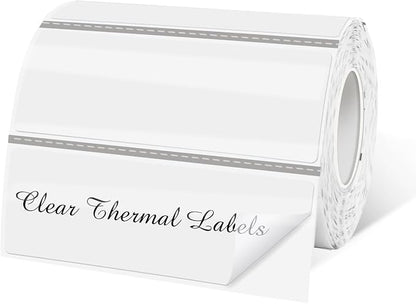 1" x 3" Transparent Thermal Label Stickers, Waterproof Thermal Printer Sticker by Yeachlaing