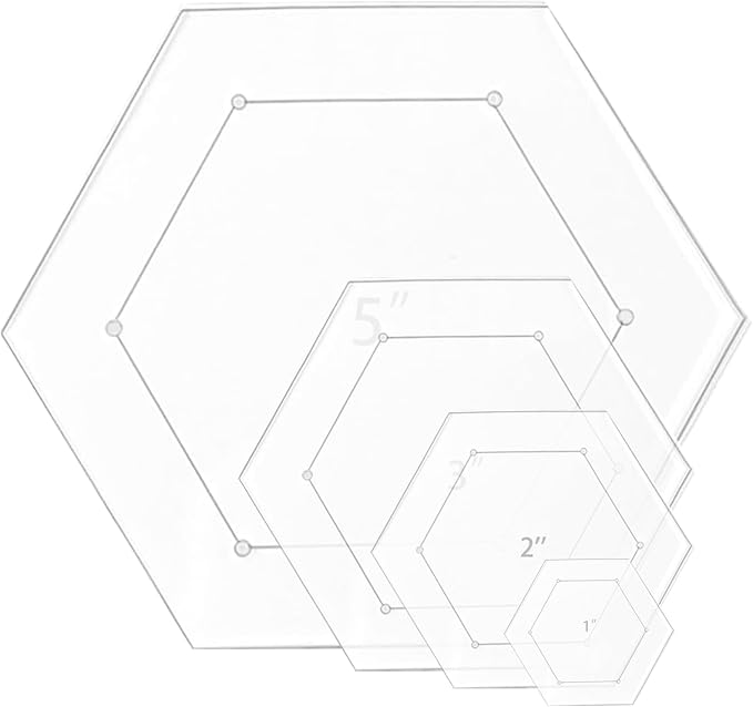4 Pieces Hexagon Quilting Template by REDANHA