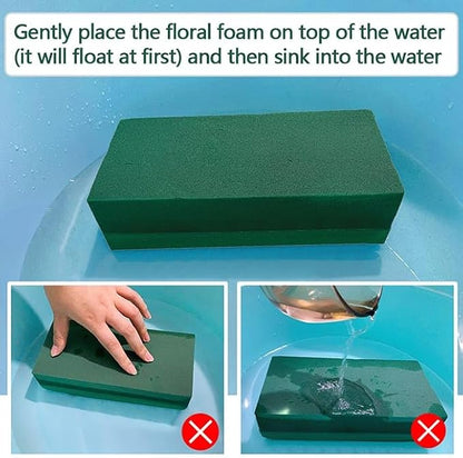 3 PCS Wet Floral Foam Blocks for Fresh Flowers, Each Green Foam for Flower - Image 9