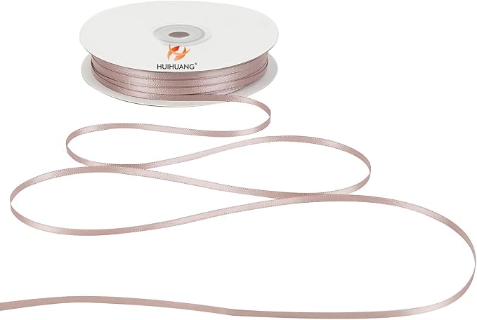 HUIHUANG Solid Color Satin Ribbon 1/8 inch x 100 Yards Roll Ribbon Double Faced by HUIHUANG
