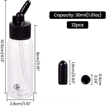 10 Pack 30ML Airbrush Plastic Bottles Jars - Image 2