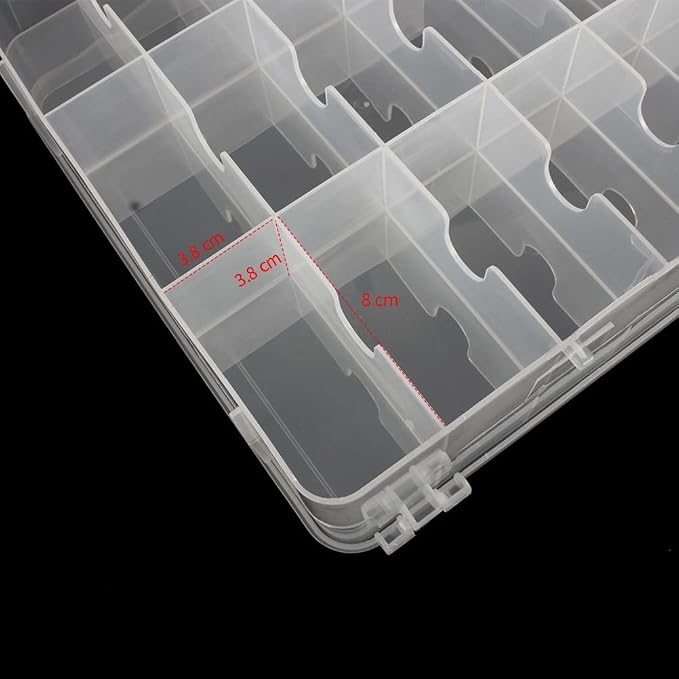 46 Grids Sewing Organizer, Double Sided Thread Box Storage, Portable Clear - Image 5