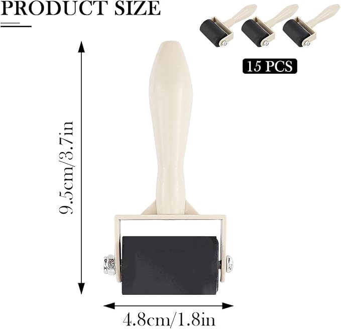 15Pcs Printmaking Brayer Rubber, Relief Printing Brayers Plastic Brayer Brayer - Image 2