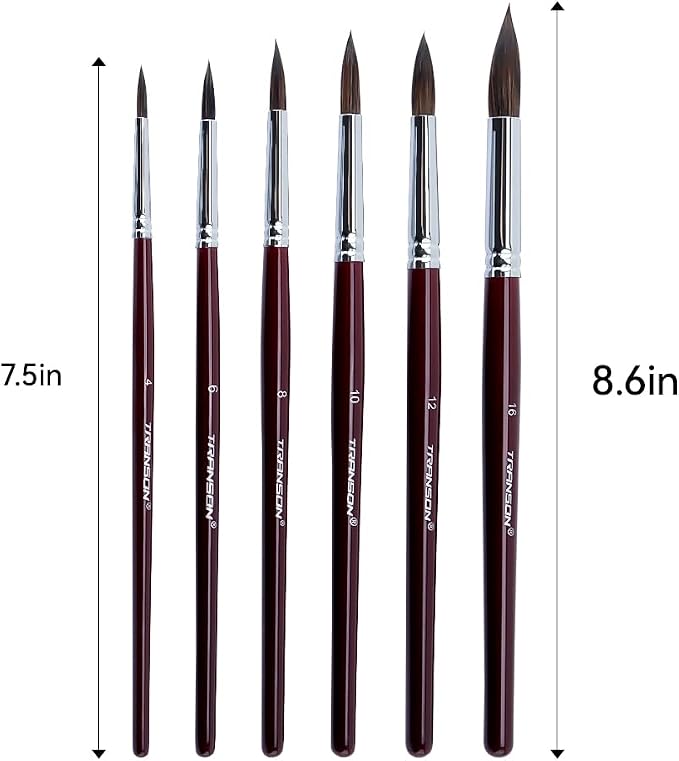 Transon Squirrel Hair Round Paint Brush Set - Image 2