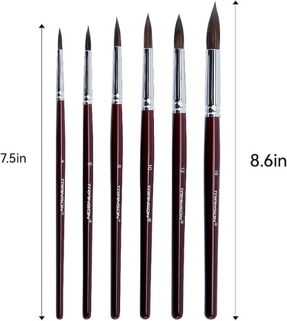 Transon Squirrel Hair Round Paint Brush Set - Image 2