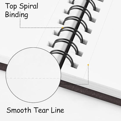8.3x5.8 Sketch Book, Top Spiral Bound Sketch Pad, 60sheets 92lb/150gsm Bright - Image 4