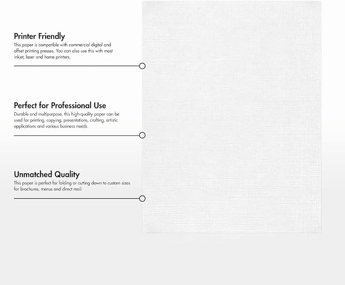 LUXPaper 8.5" x 11" Paper | Letter Size | White Linen | 24lb. | 1, 000 Qty - Image 8