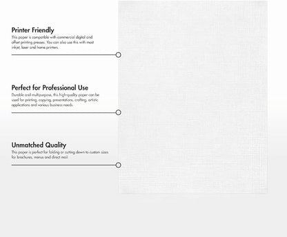 LUXPaper 8.5" x 11" Paper | Letter Size | White Linen | 24lb. | 1, 000 Qty - Image 8