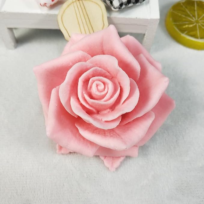 GreatMold 3D Blossom Rose Soap Mold Candle Mould Epoxy Resin Flower Crafts - Image 4