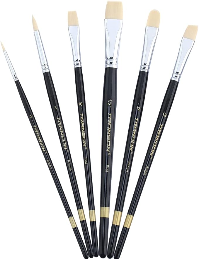 Transon Paint Brush Set 6pcs Art Painting Flexible Bristle - Image 8