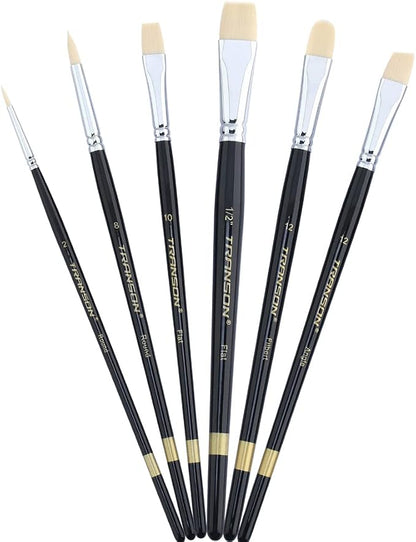 Transon Paint Brush Set 6pcs Art Painting Flexible Bristle - Image 8