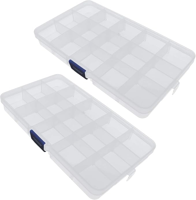 Xiaoyztan Clear Plastic Organizer, 15 Small Grids by Welcometoxiaoyztan