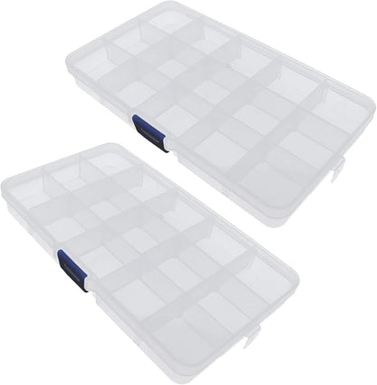 Xiaoyztan Clear Plastic Organizer, 15 Small Grids by Welcometoxiaoyztan