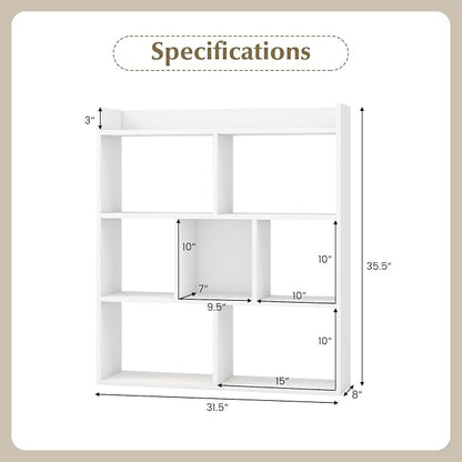Giantex 7 Cube Bookshelf of 2, Free-Standing Wooden Bookcase, 4 Tier Home - Image 3