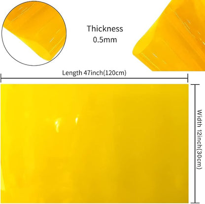 HYANG Light Yellow Transparent PVC Super Clear Holographic Vinyl Faux Leather - Image 4