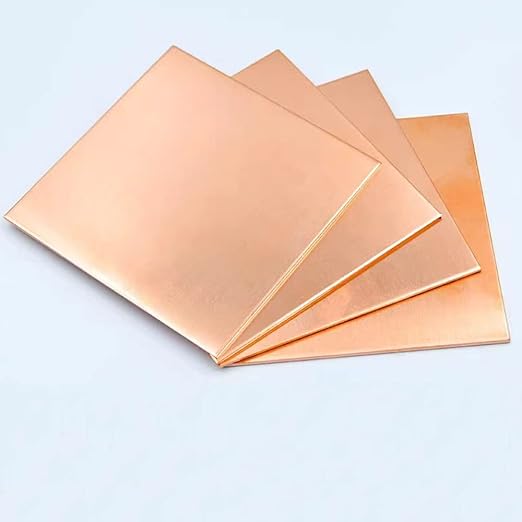 4 Pcs 99.9% Pure Copper Sheet, 18 Gauge Thickness, Double Sided Film Attached by LSVERDE